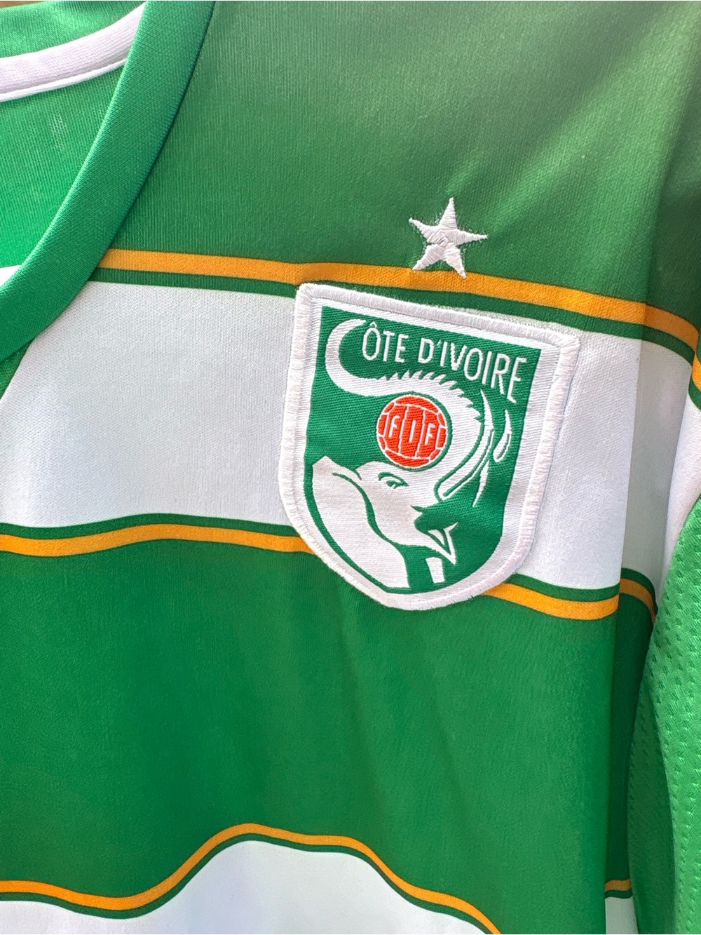 Côte d'Ivoire Soccer Jersey in Green & White